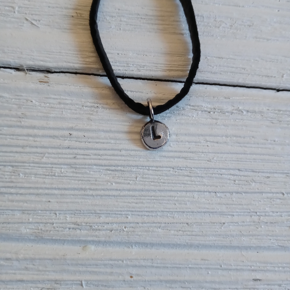 Leather/Sterling Silver Personalized charm necklace